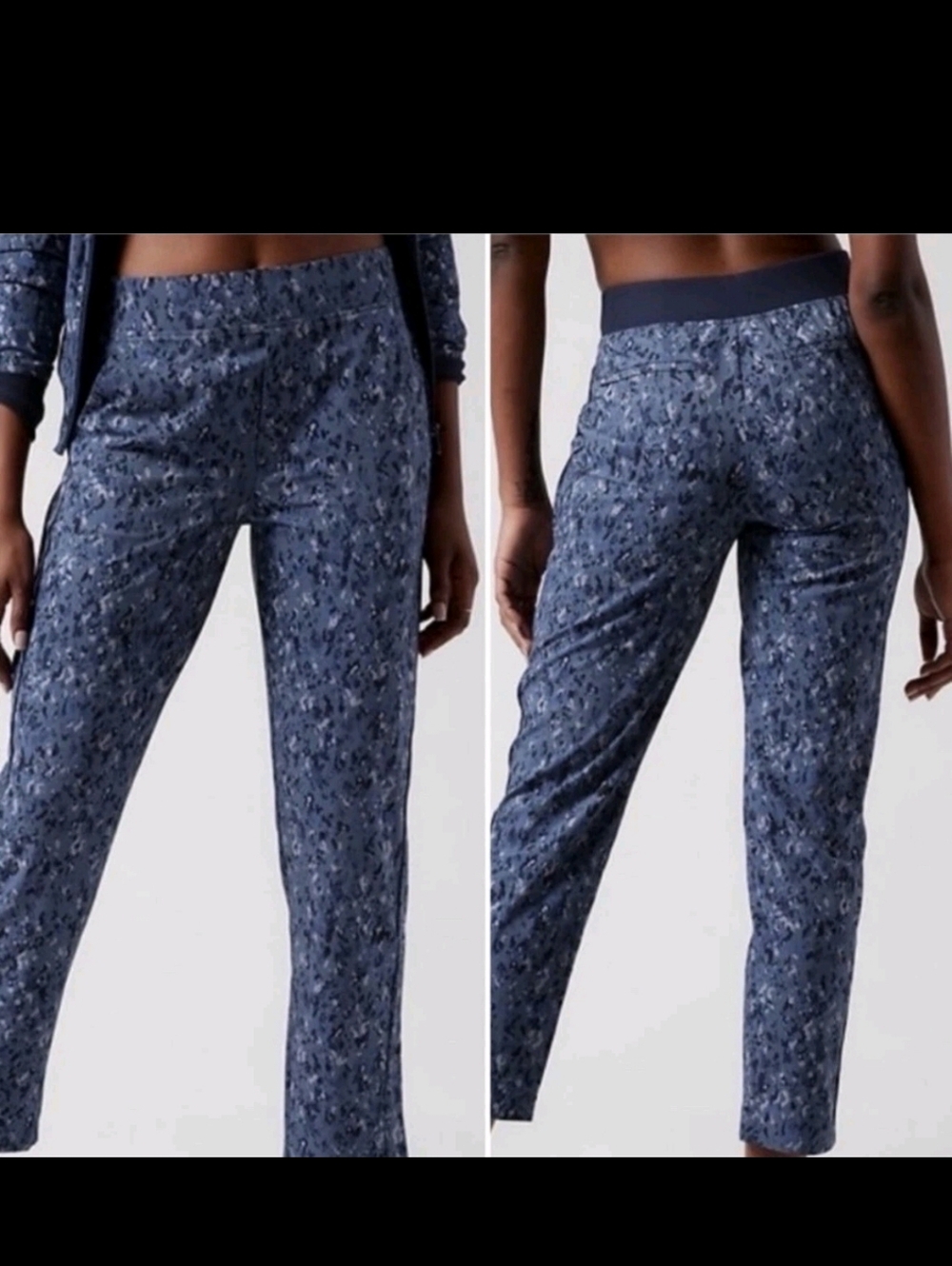 Athleta Captivate Chrome Blue Brooklyn Ankle Travel Pants Size 4